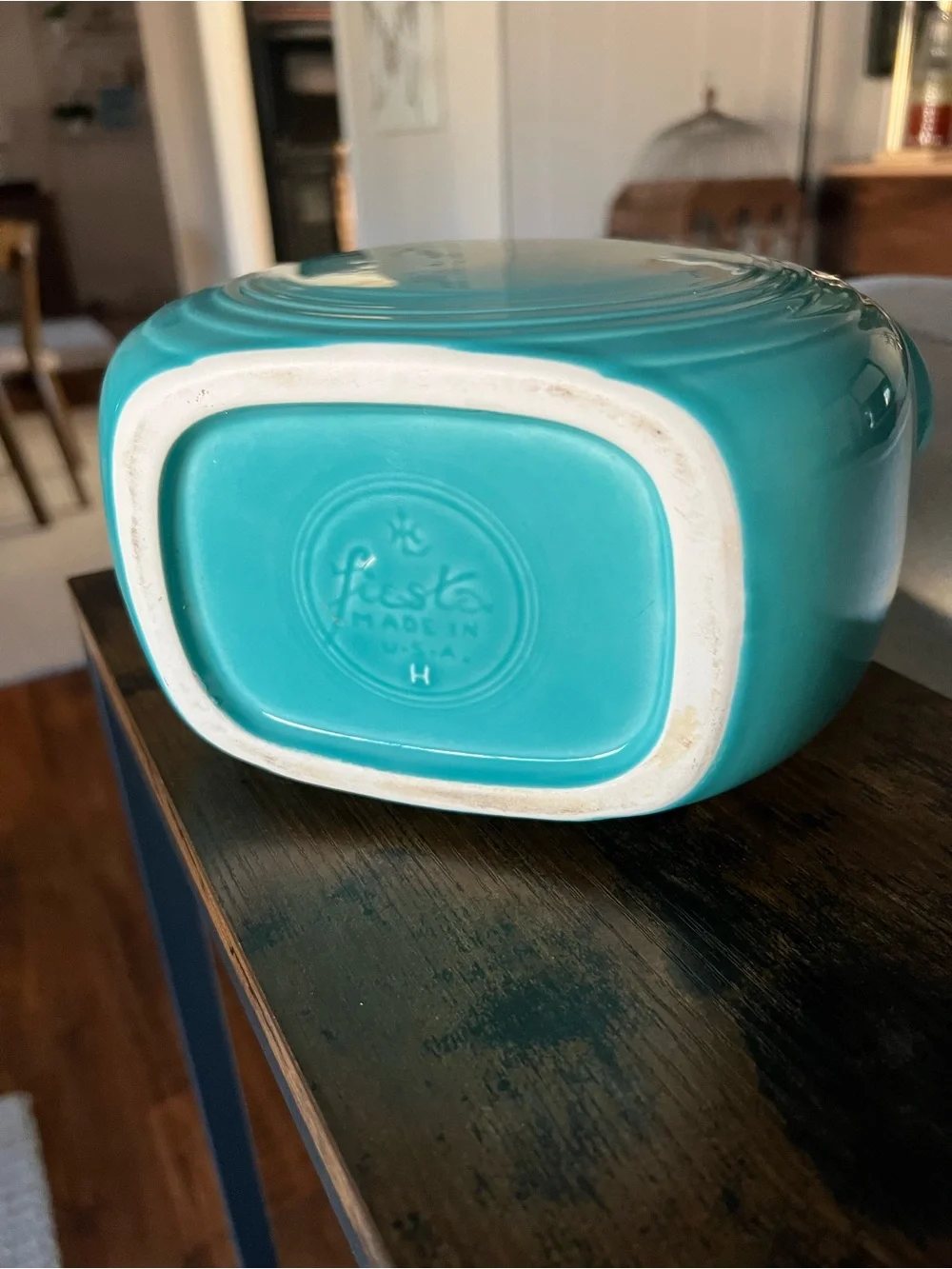 Fiesta Large Disk Pitcher Turquoise Blue Homer Laughlin